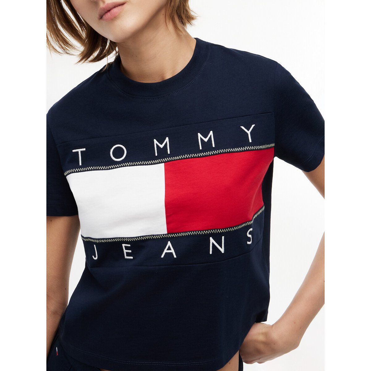 Logo Short Sleeve T-Shirt navy, TOMMY JEANS