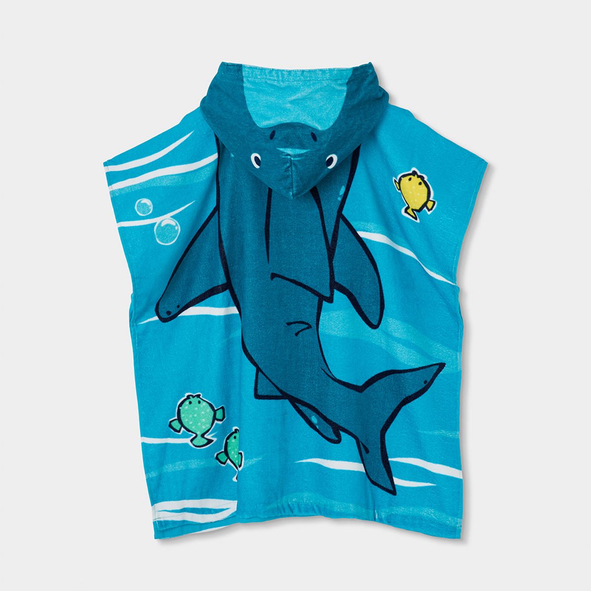 Serviette en coton à capuc requin bleu, BOBOLI