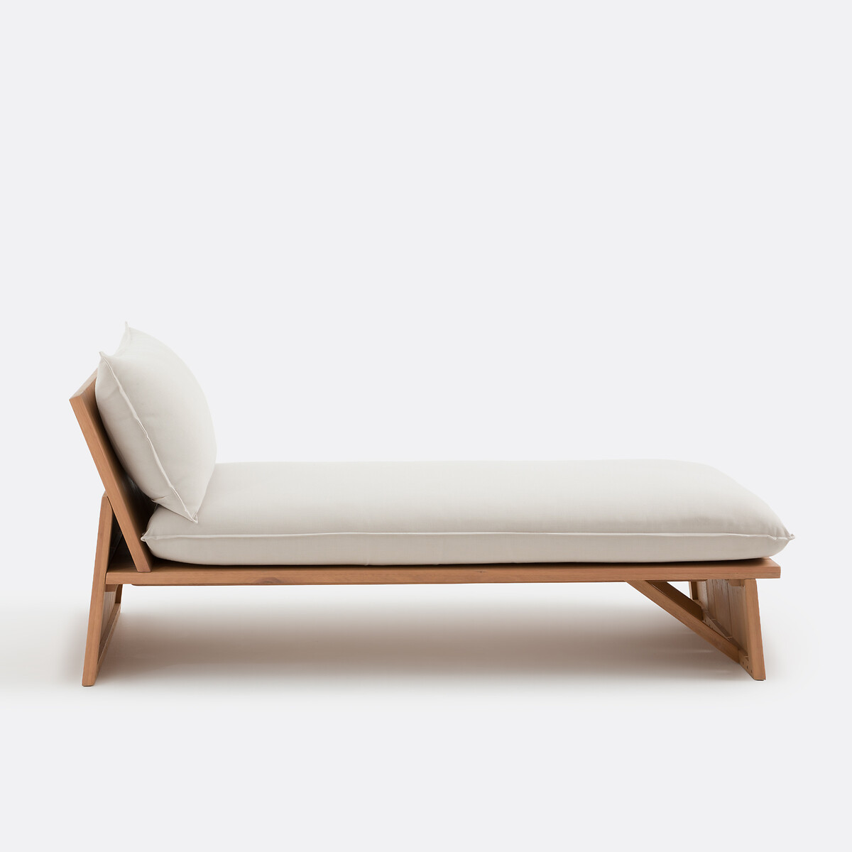 Méridienne de jardin en eucalyptus, avec coussins, BRUT coloris naturel, LA REDOUTE INTERIEURS