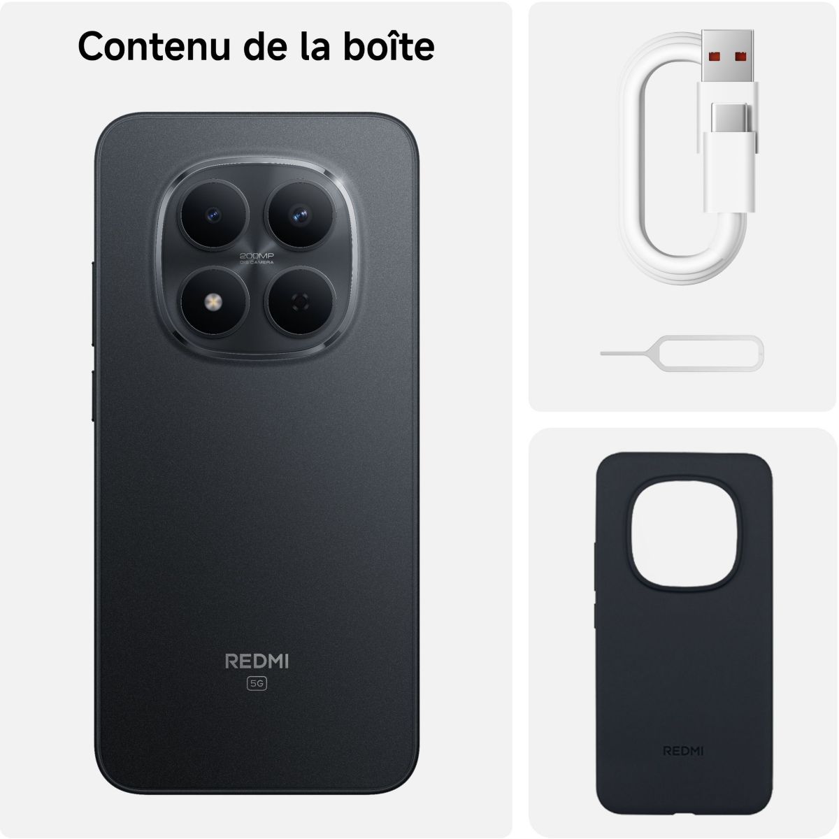 Smartphone Redmi Note 15 Pro Noir 256Go 5G couleur unique, XIAOMI