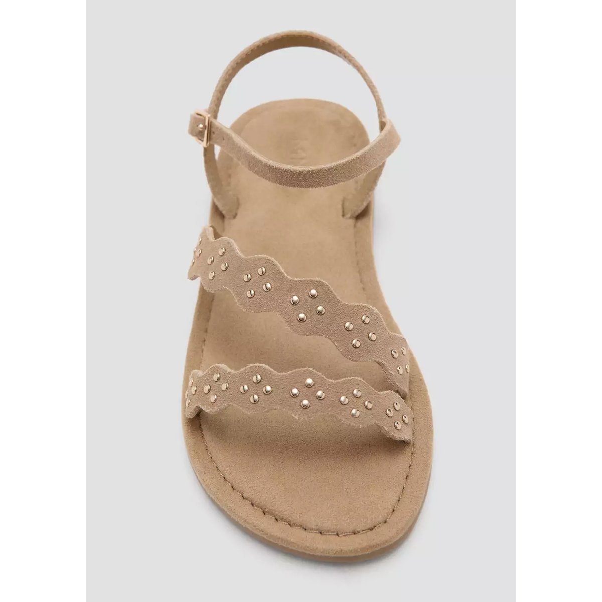 Sandales lanières cuir sable, MANGO KIDS