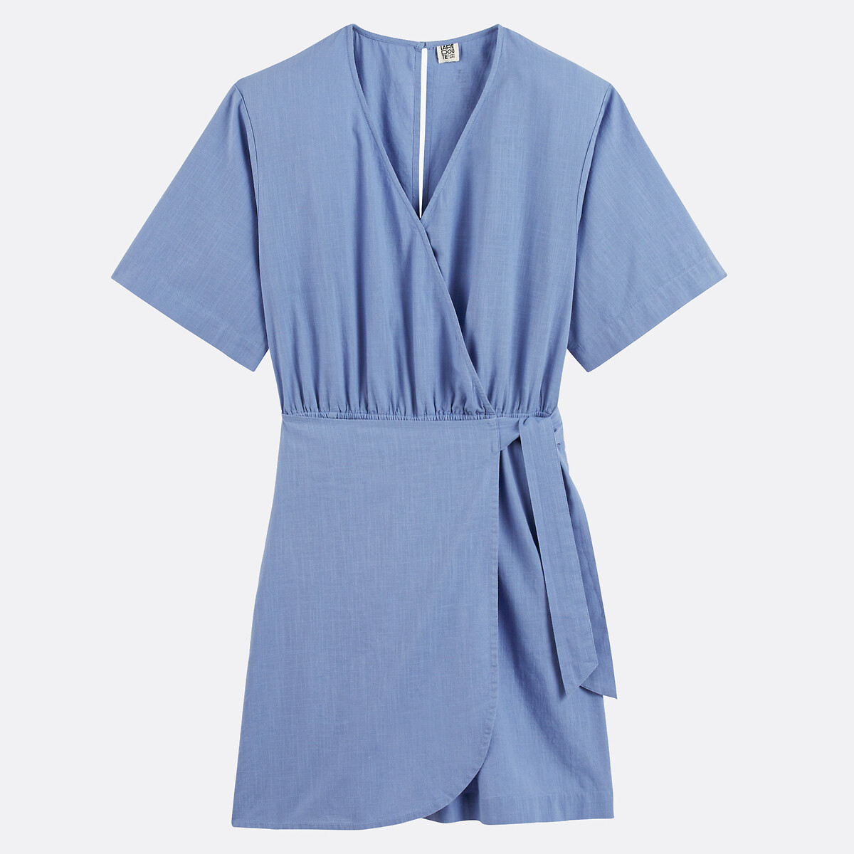 Wrapover Playsuit with Skirt Effect grey-blue, LA REDOUTE COLLECTIONS