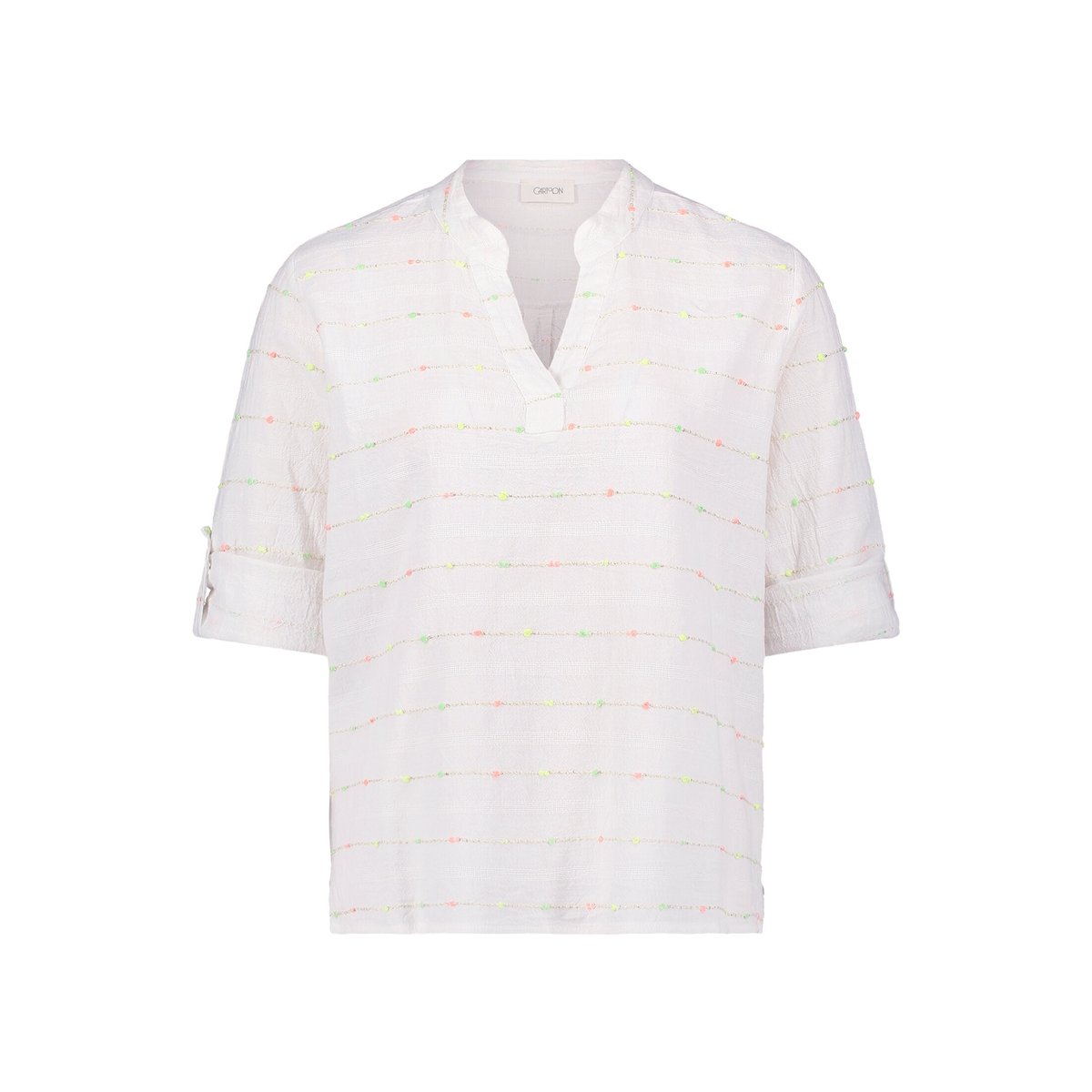 Blouse casual à fils de fil textile white/orange, CARTOON