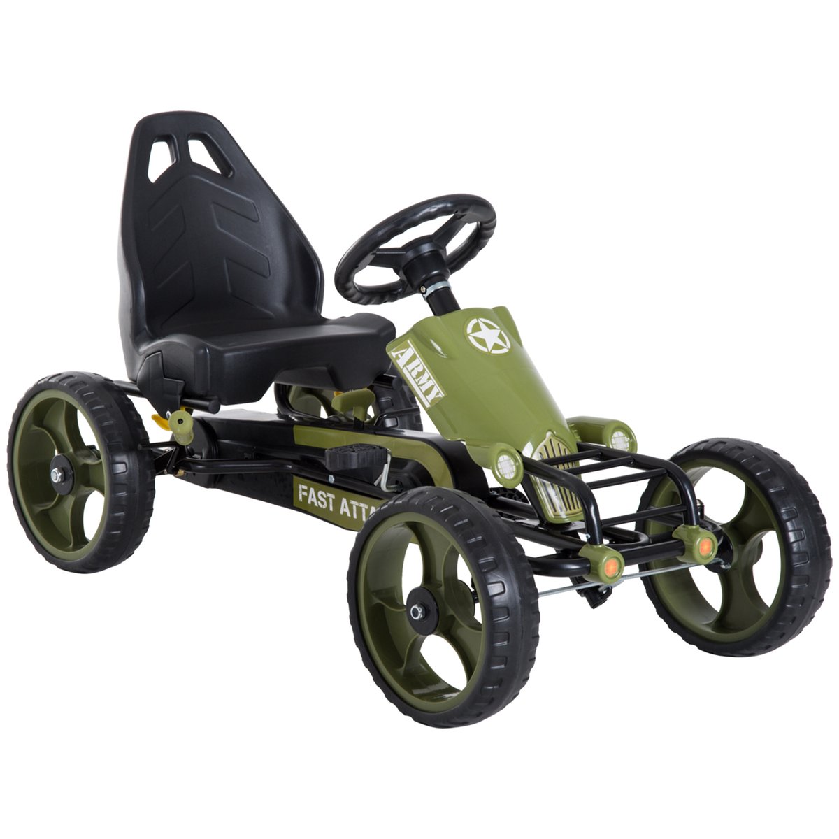 Kart à pédales Métal Vert vert, HOMCOM