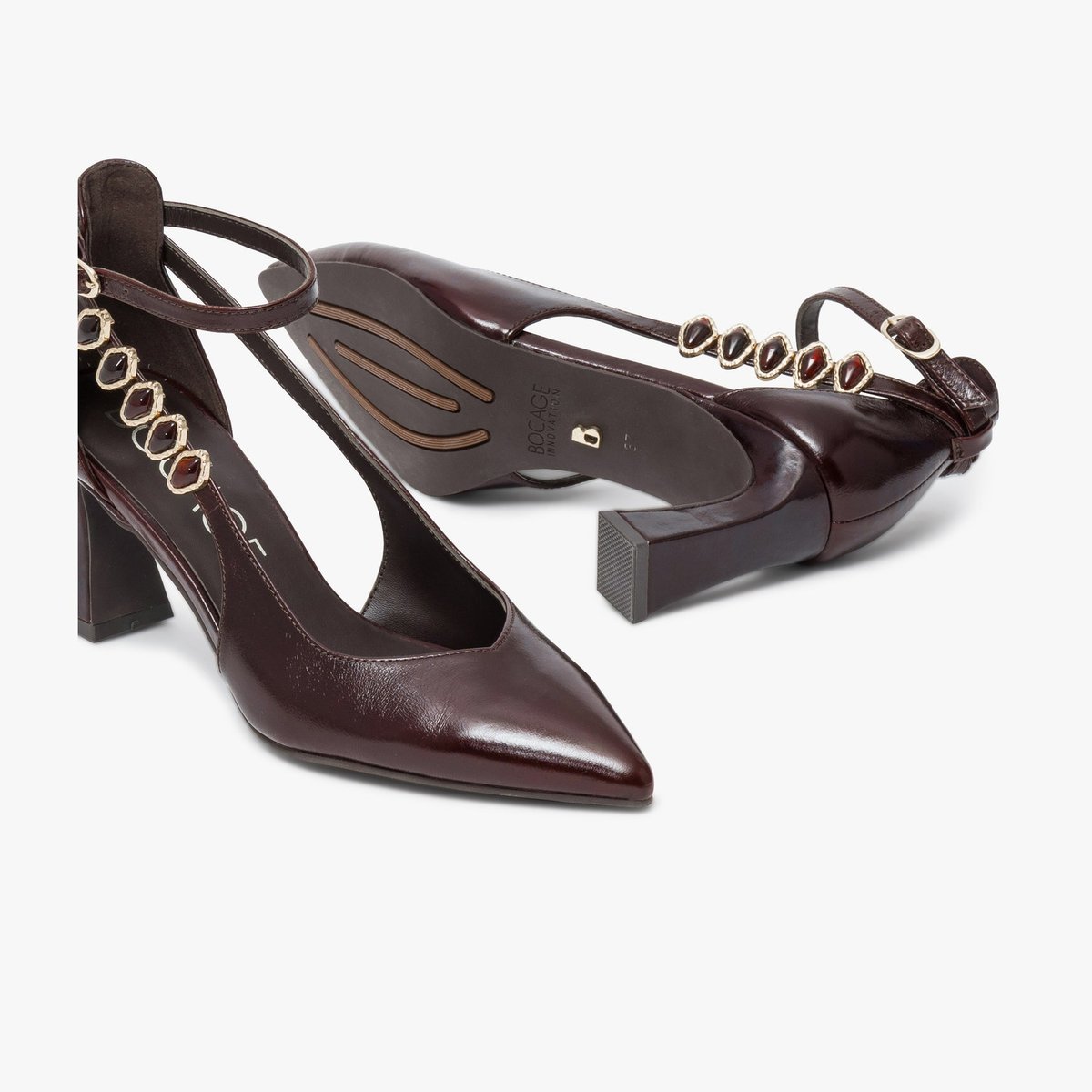 Escarpin en cuir DANAE violet pourpre, BOCAGE