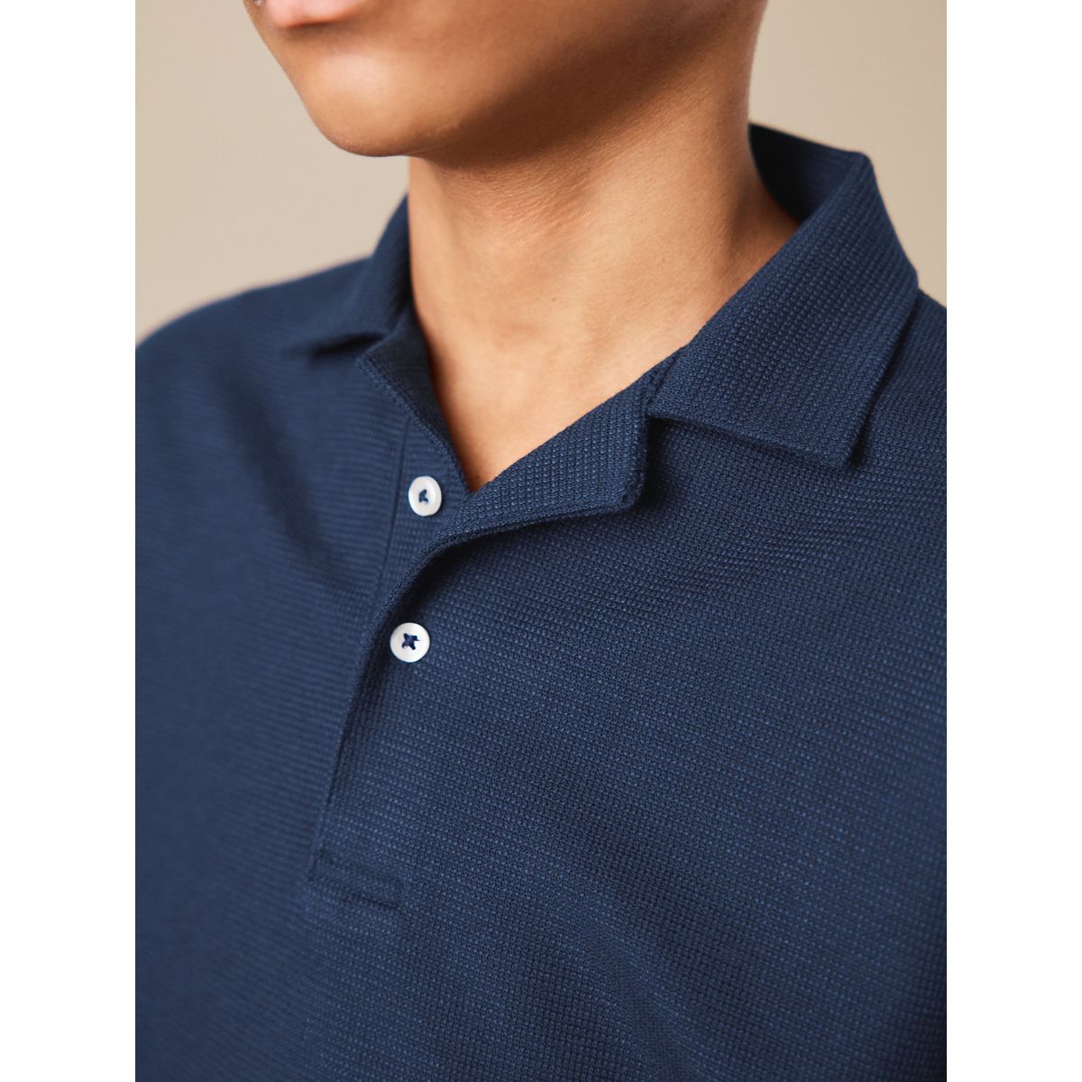 Ensemble short et polo texturé bleu marine, NEXT