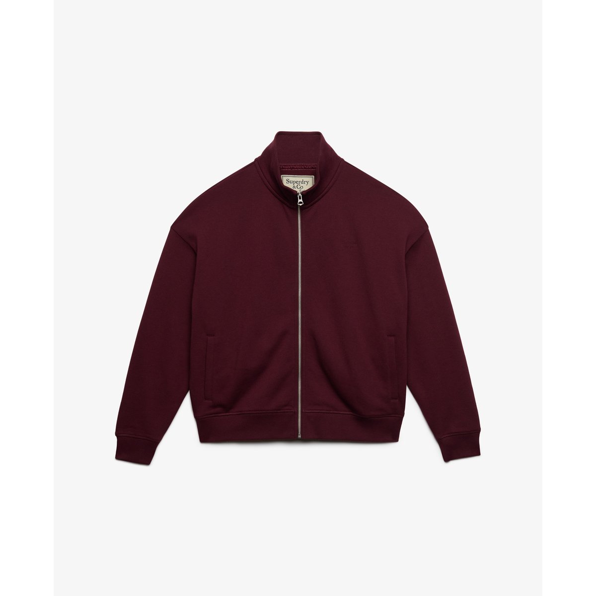 Veste de Survêtement Signature Brodée Coupe Oversize rouge porto, SUPERDRY