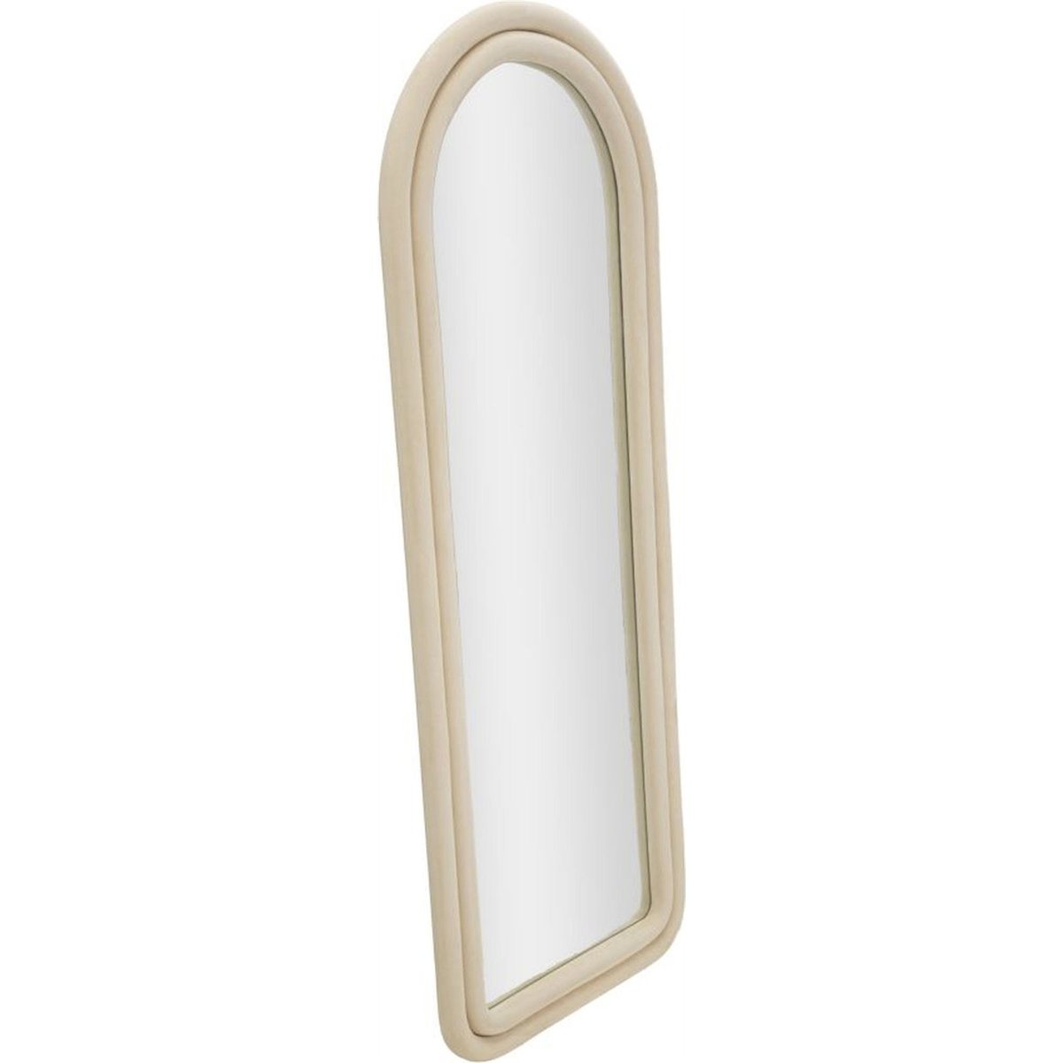 Miroir mural arqué habillé de tissu GLAM crème, RECOLLECTION