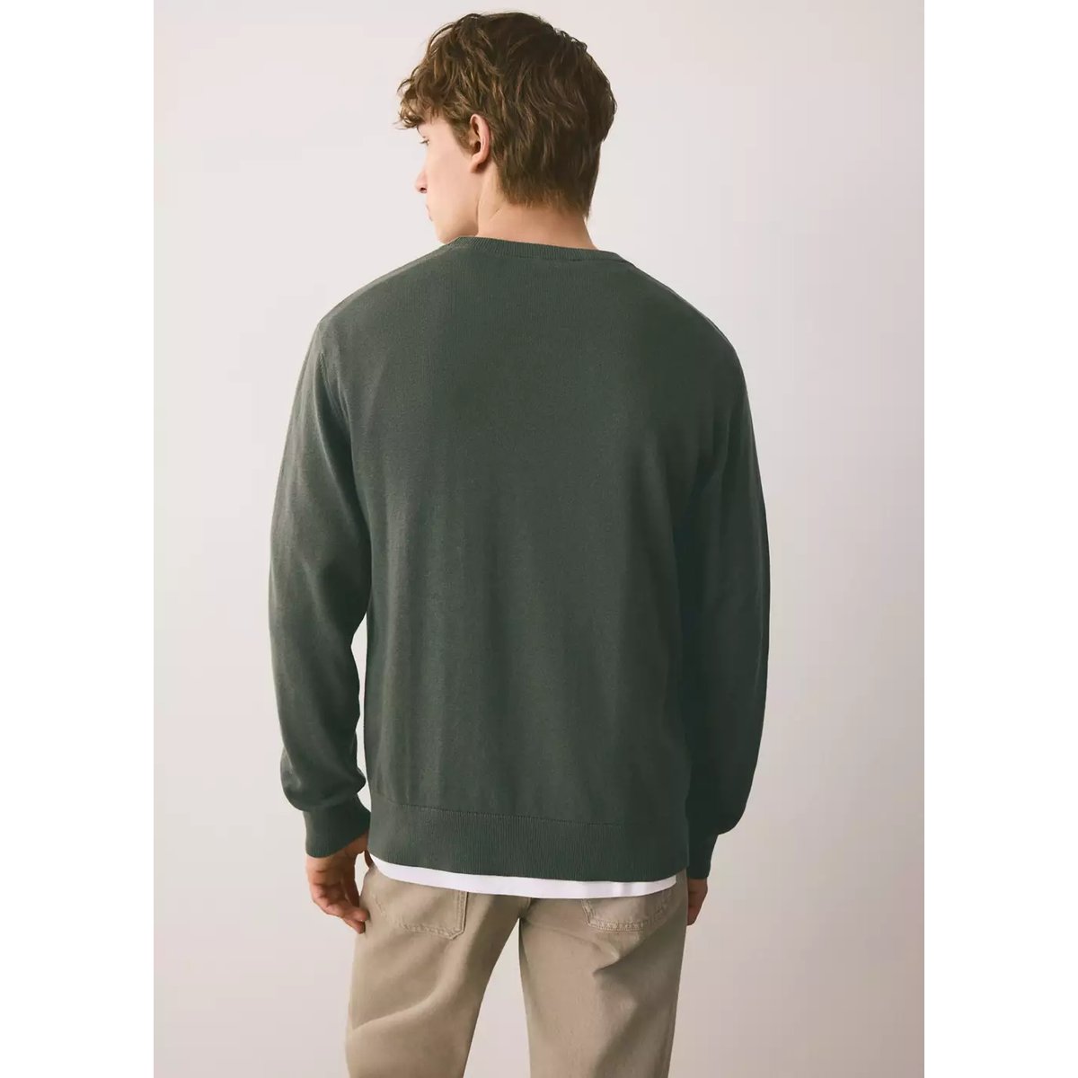 Pull-over maille coton vert, MANGO TEEN