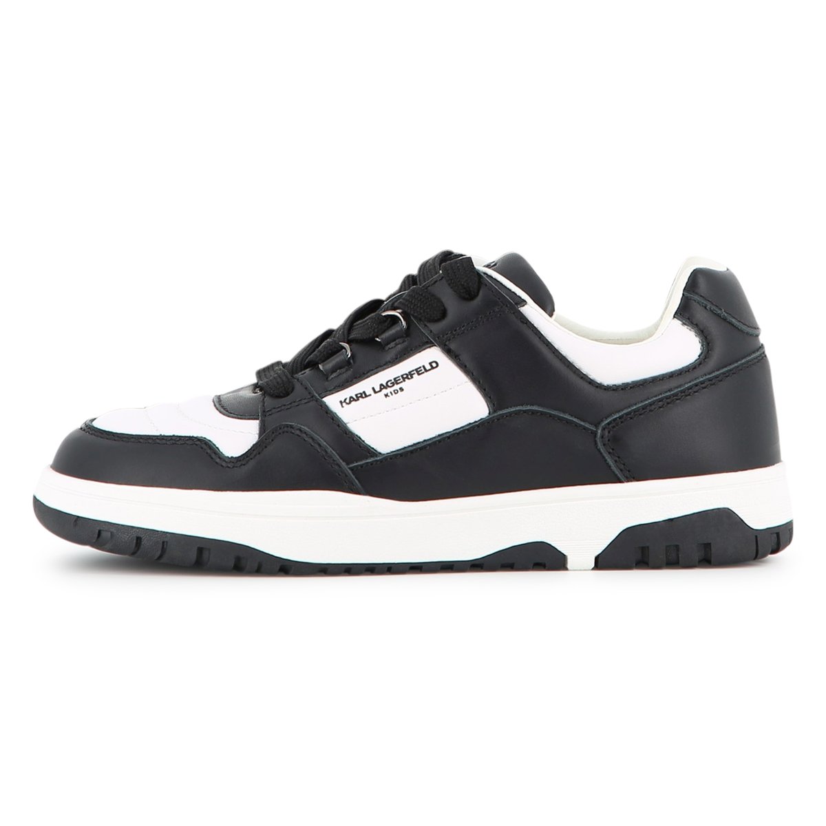 Baskets basse à lacets noir blanc, KARL LAGERFELD KIDS