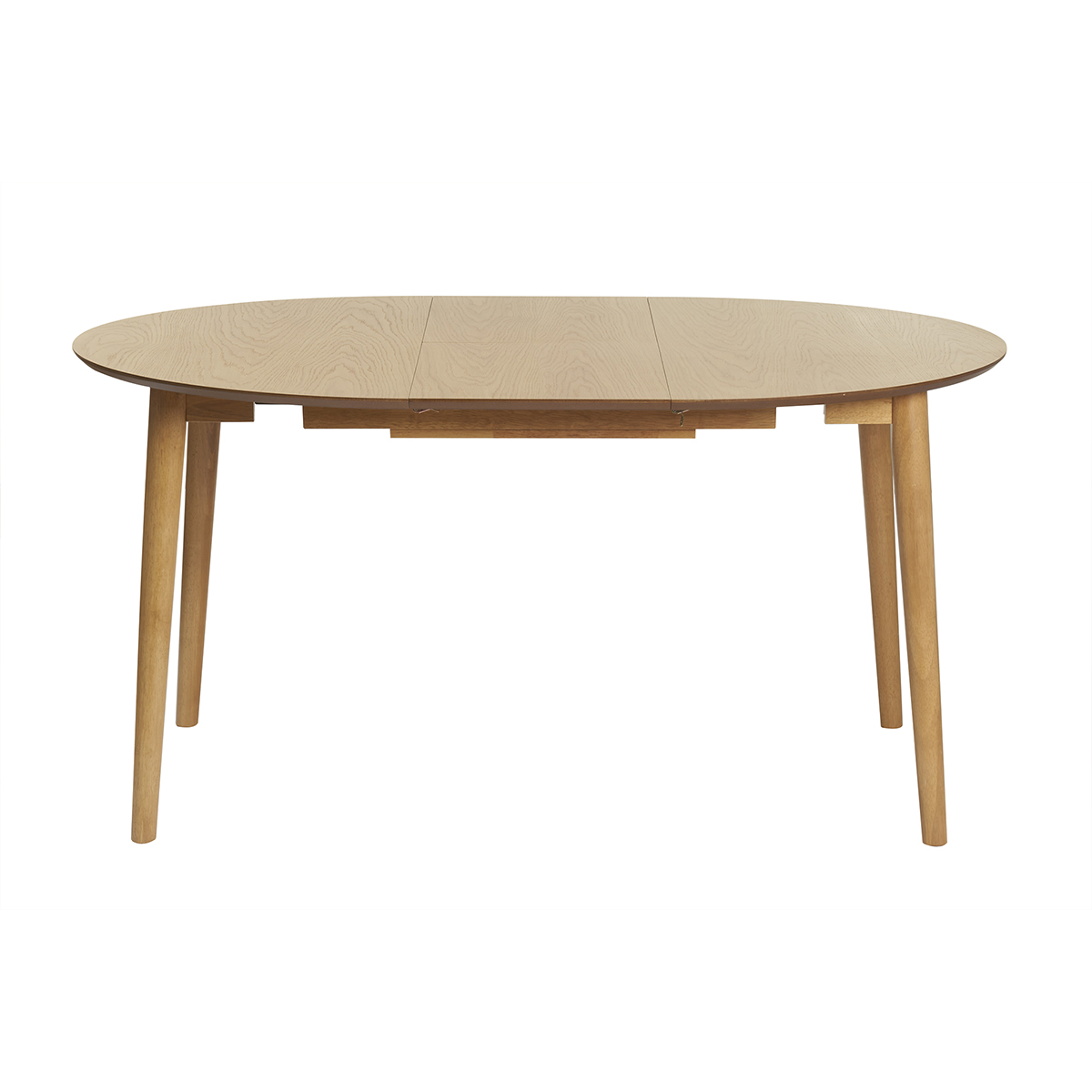 Table extensible rallonges intégrées ronde en bois clair chêne L115-154 cm EGO chêne clair, MILIBOO