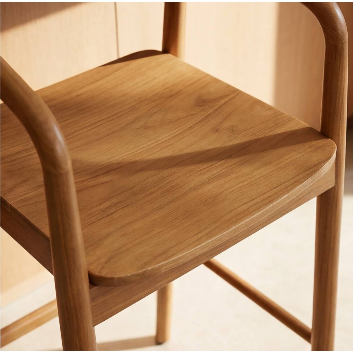 Tabouret de bar teck JUNE bois clair, MADE IN MEUBLES