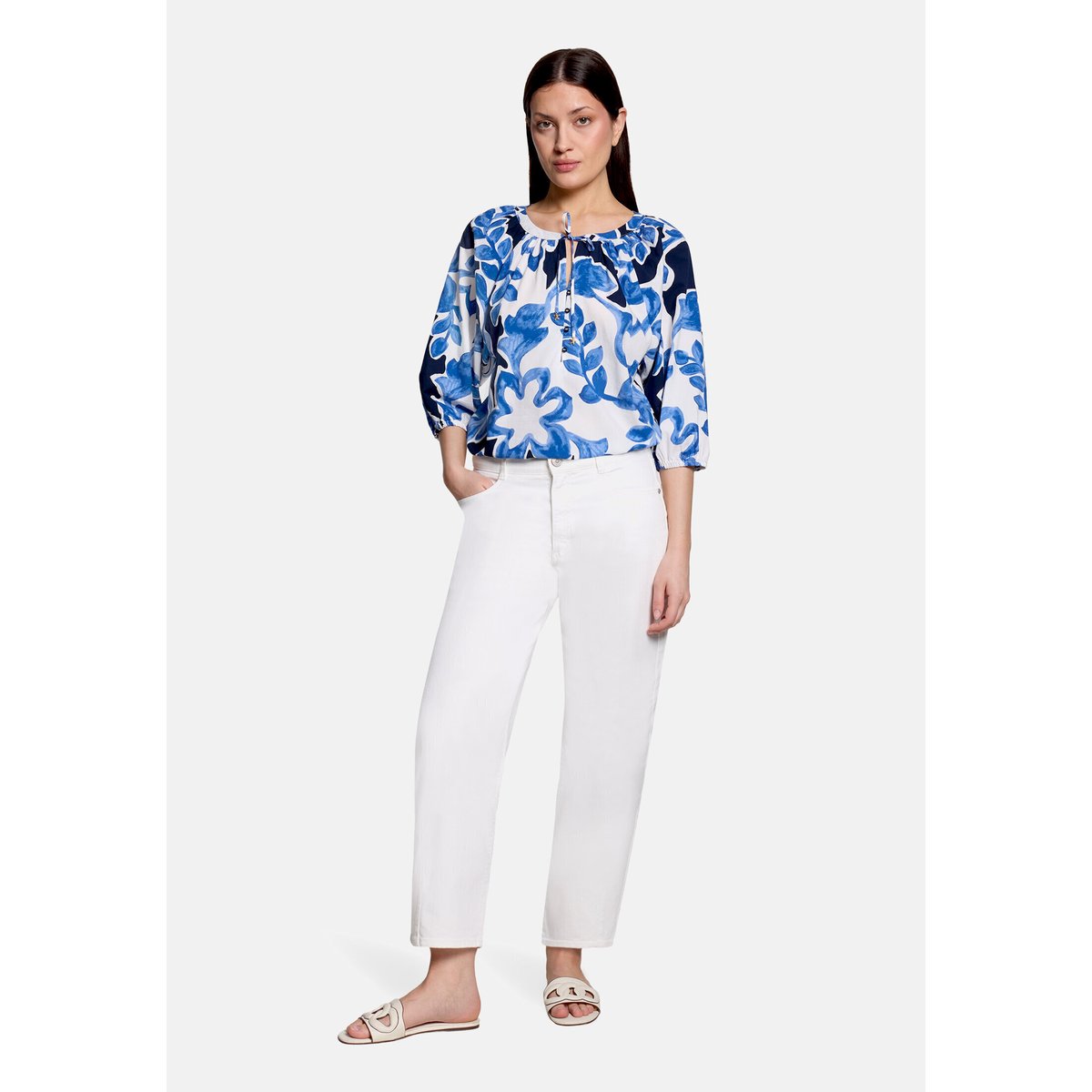 Tunique à imprimé blanc/bleu, BETTY & CO