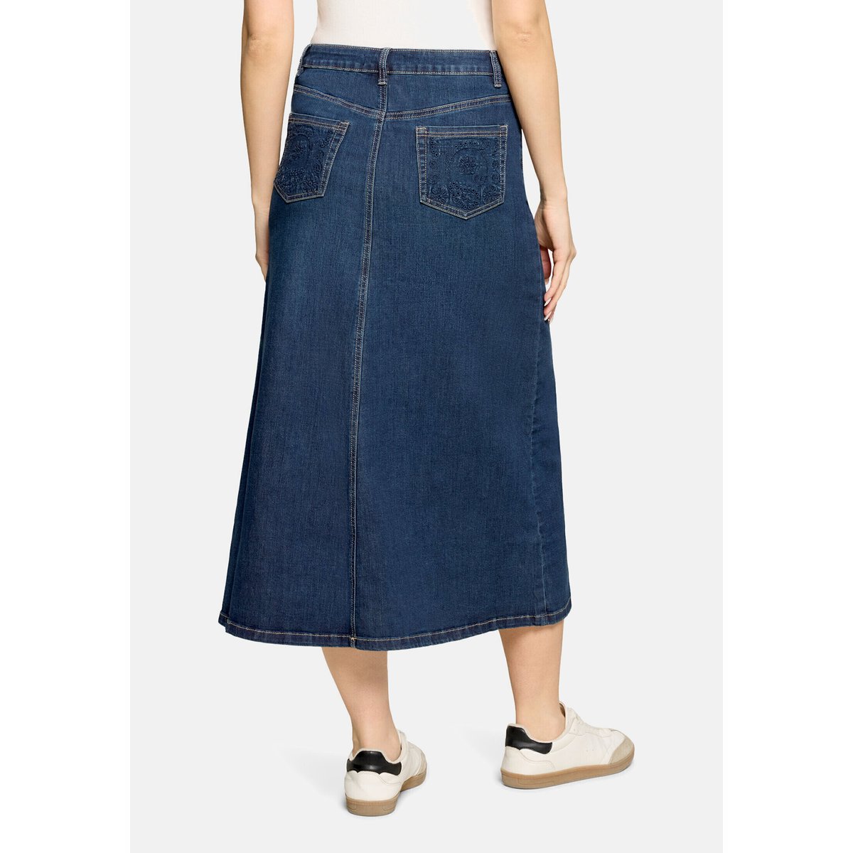 Jupe en jean à effet délavé dark blue denim, BETTY BARCLAY
