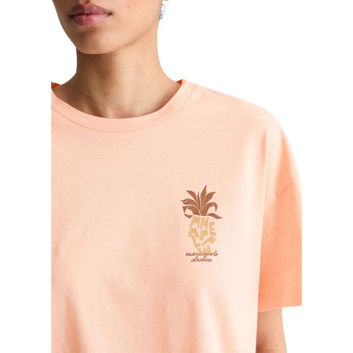 T-shirt DfC relaxed en Basic Single Jersey rose pale, MARC O’POLO DENIM