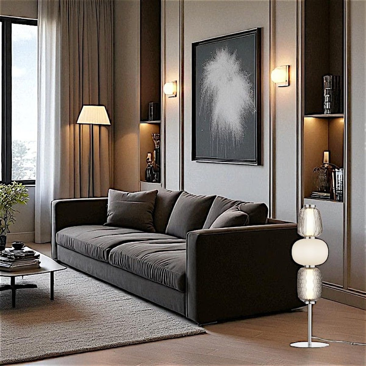 Lampe à poser bijoux chic SYCOMORE argenté, PIER IMPORT