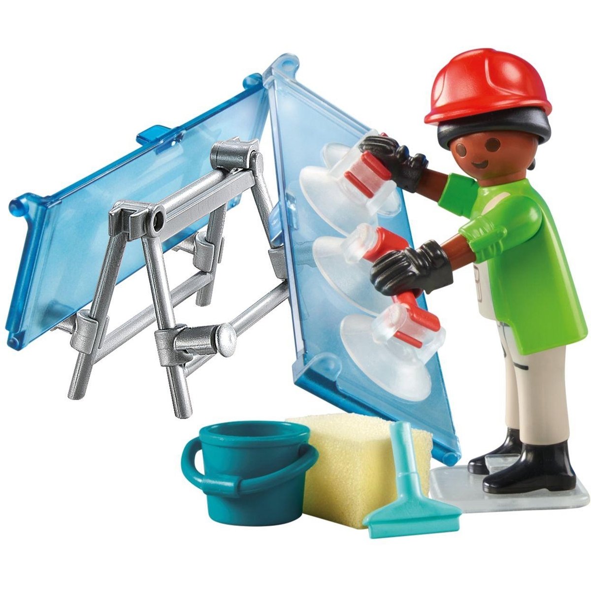 Vitrier avec deux vitres, seau et accessoires multicolore, PLAYMOBIL