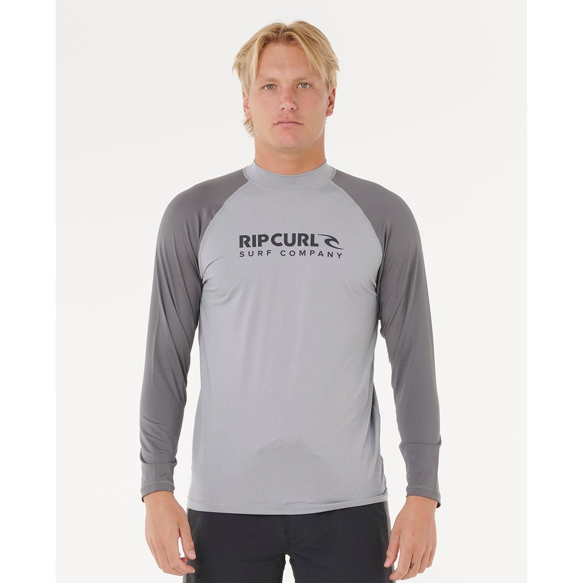 T-shirt anti-UV Shock UPF50 manches longues gris chiné, RIP CURL