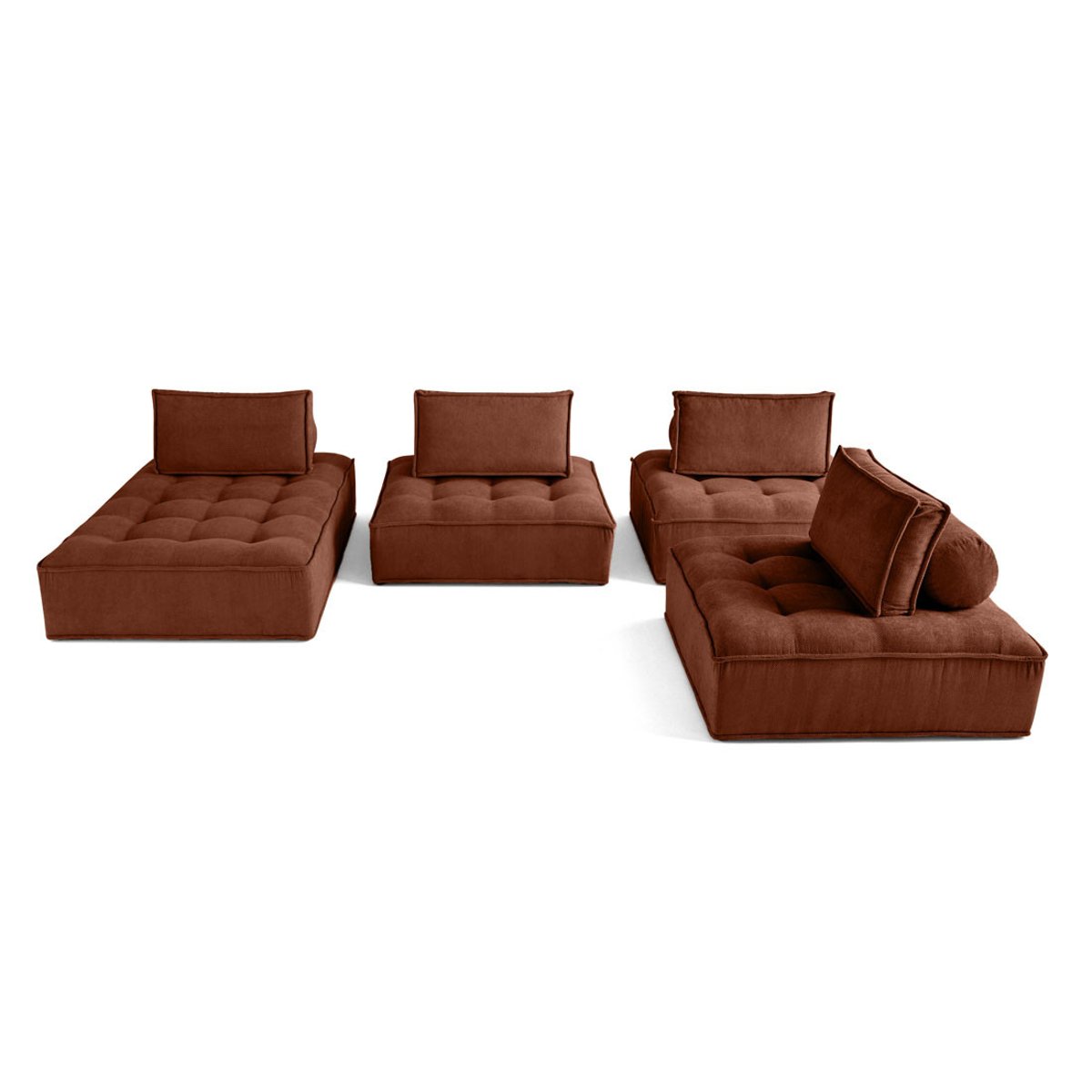 Canapé Panoramique  7 places - MARISOL terracotta, BEST MOBILIER