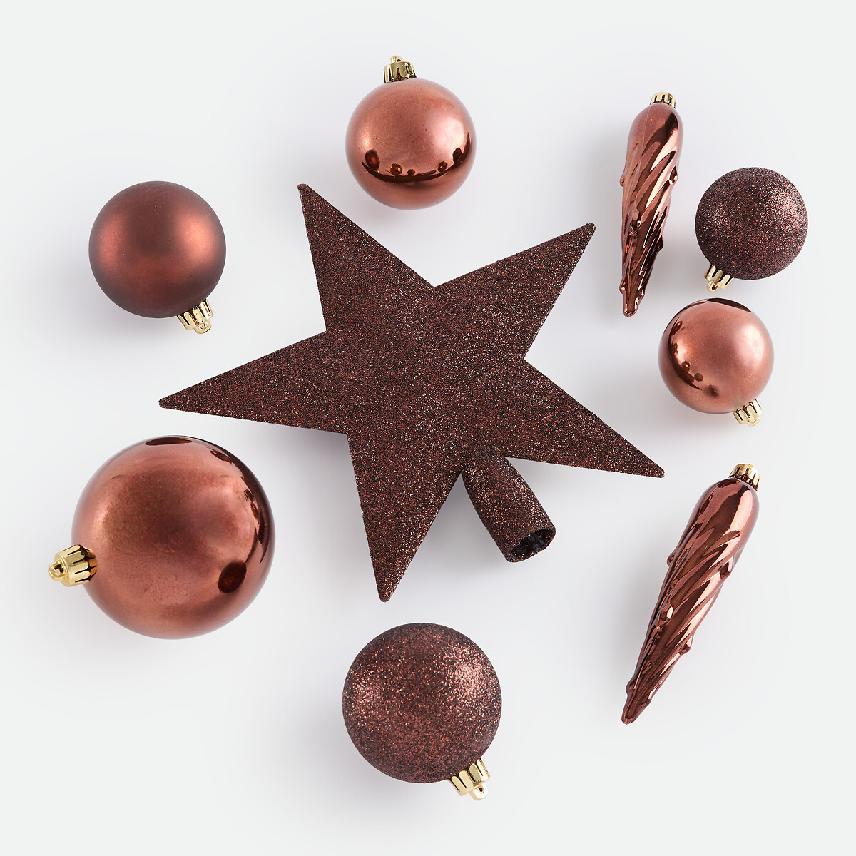Coffret de 33 boules de Noël, CASPAR marron, LA REDOUTE INTERIEURS