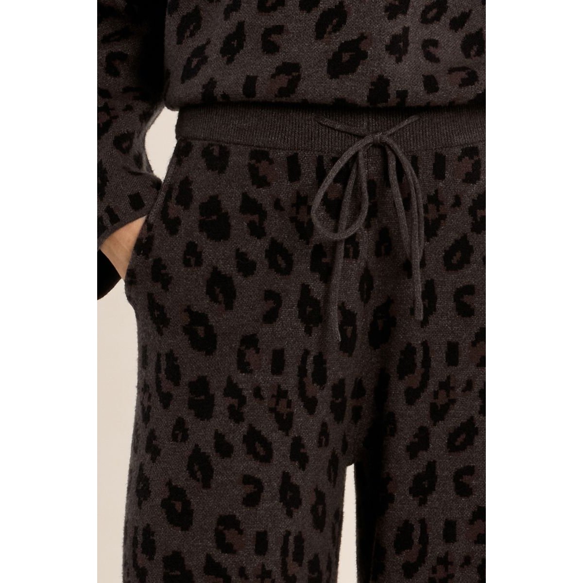 Pantalon en maille, léopard dark grey, MOLLY BRACKEN