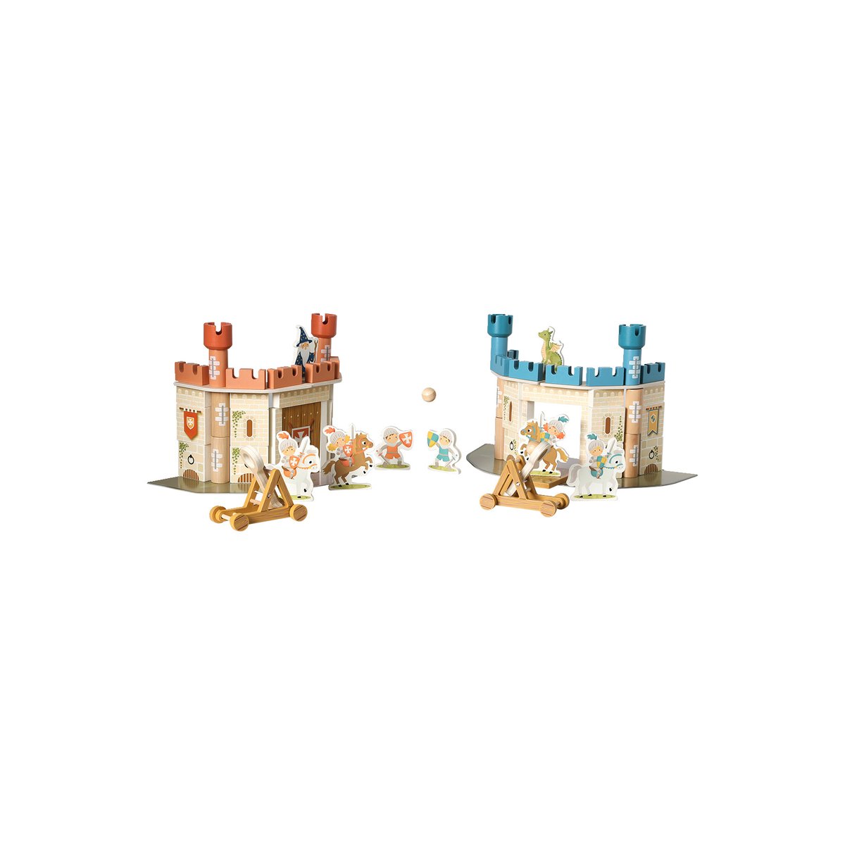 La bataille des châteaux en bois FSC® multicolore, VERTBAUDET