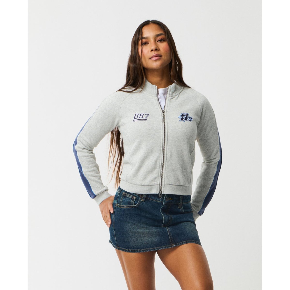 Sweat moulant zipé ARCHIVE SCRIPT grey marle/navy, RIP CURL