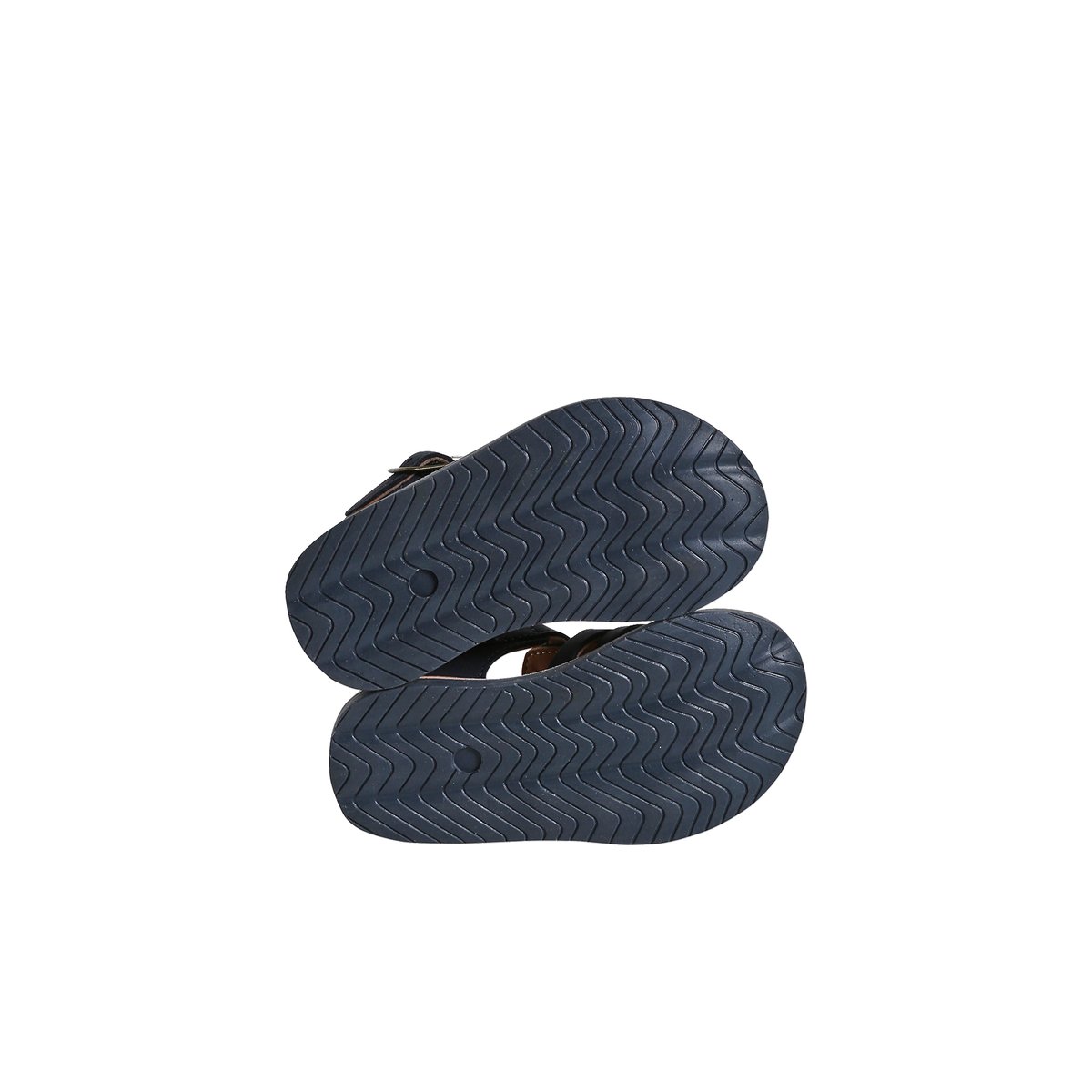 Sandales bébé cuir fermées à boucle marine, VERTBAUDET
