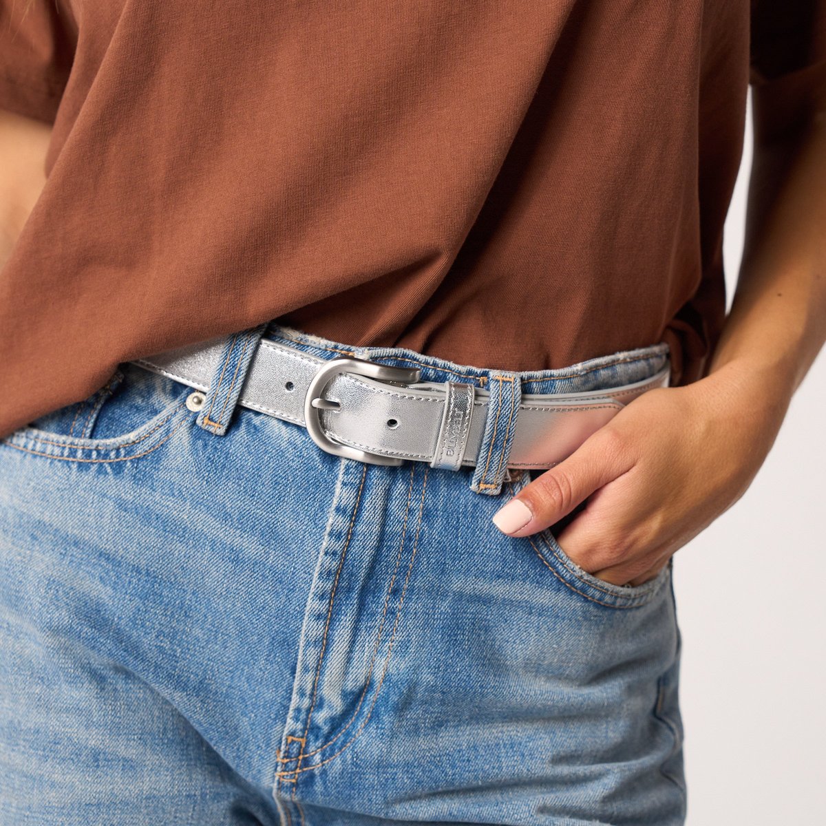 Ceinture en cuir UNIE argenté, BILLYBELT