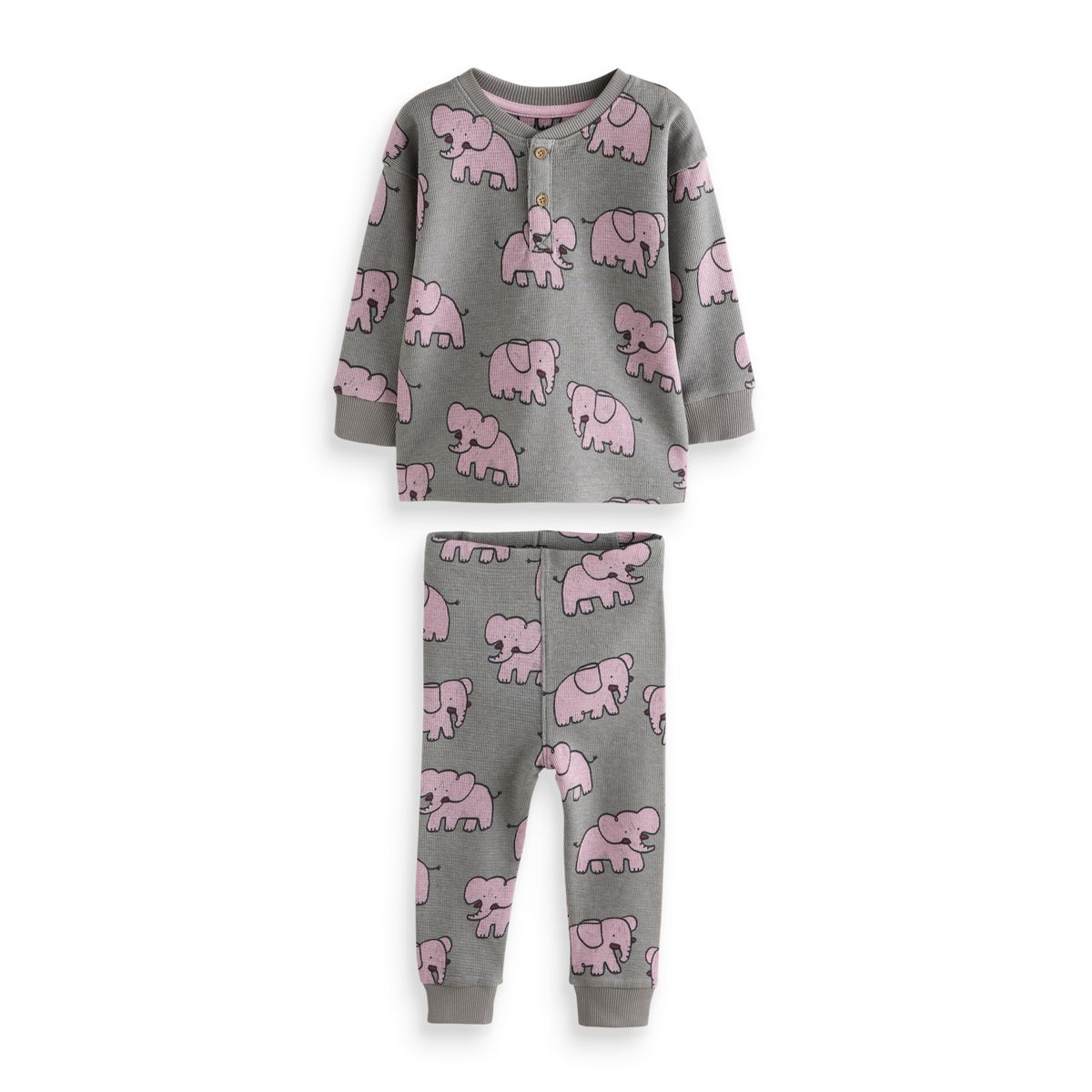 Pyjama douillet, lot de 3 stompy animal entièrement gris anthracite/bleu, NEXT