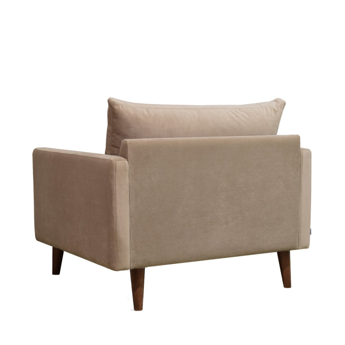 Fauteuil XL en velours pieds bois foncé- VILLABON beige, DRAWER