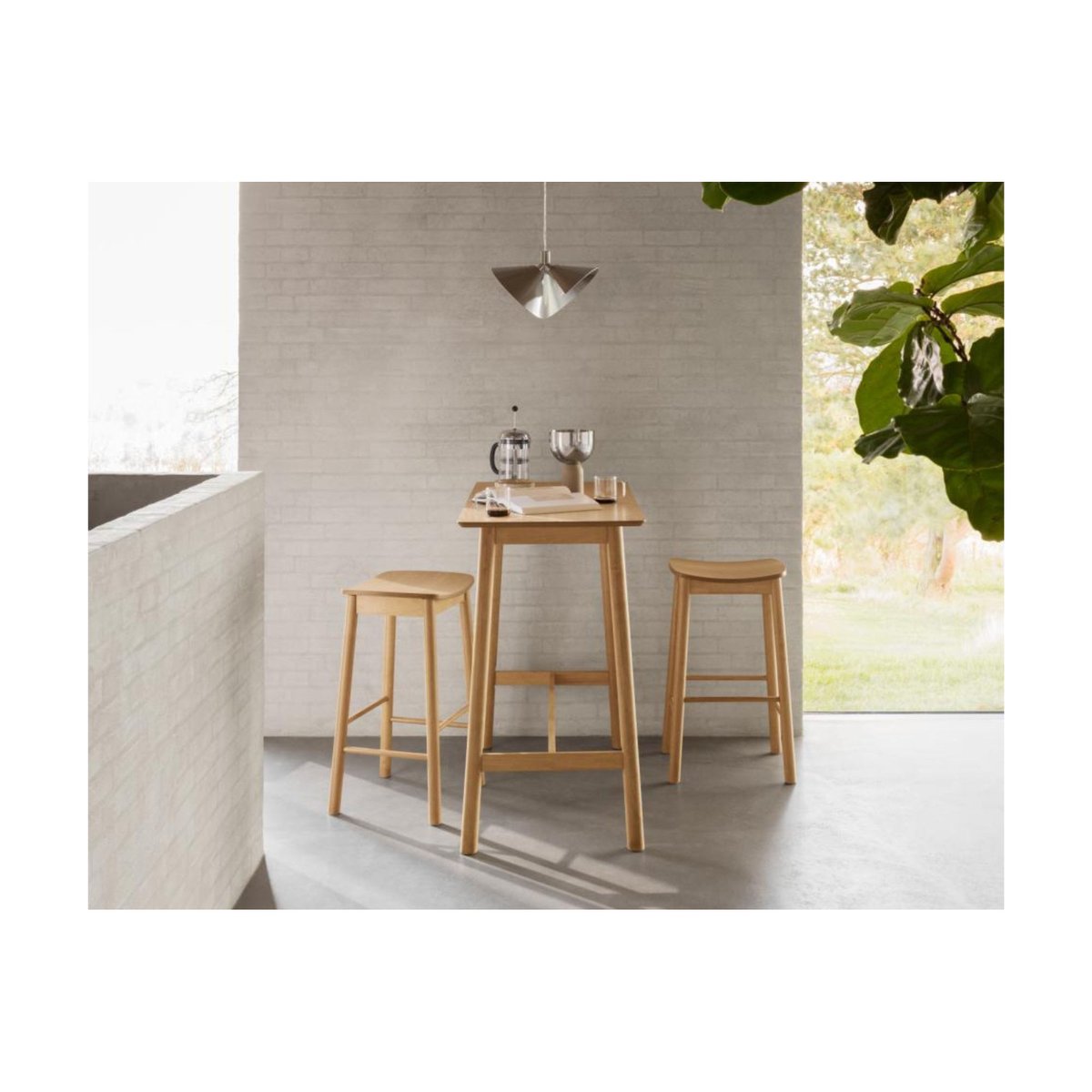 Table de bar en bois naturel 4 places L120 - IZIA bois clair, HELLIN, DEPUIS 1862