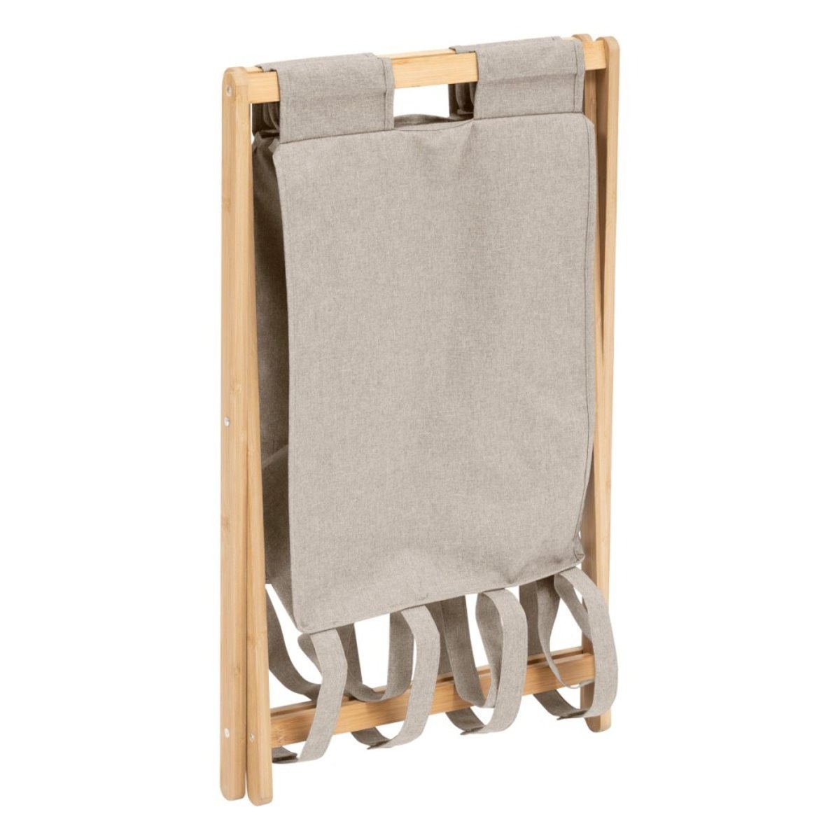 Panier à linge pliant 50L en bambou beige, ATMOSPHERA