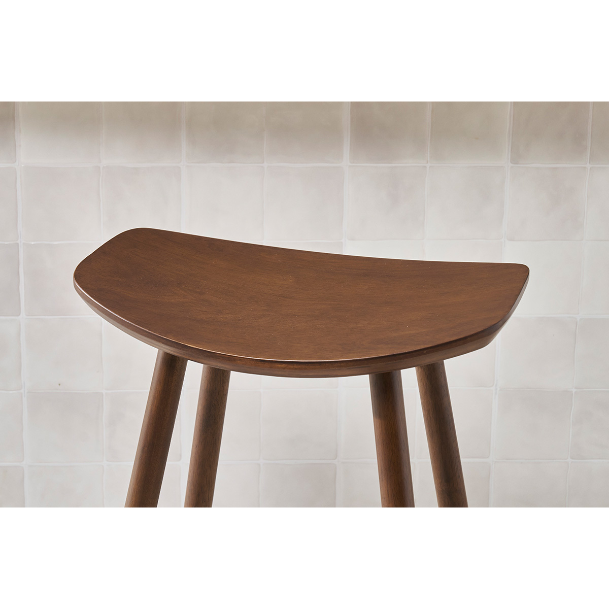 Tabouret de bar design en bois H72 cm DEMORY marron, MILIBOO