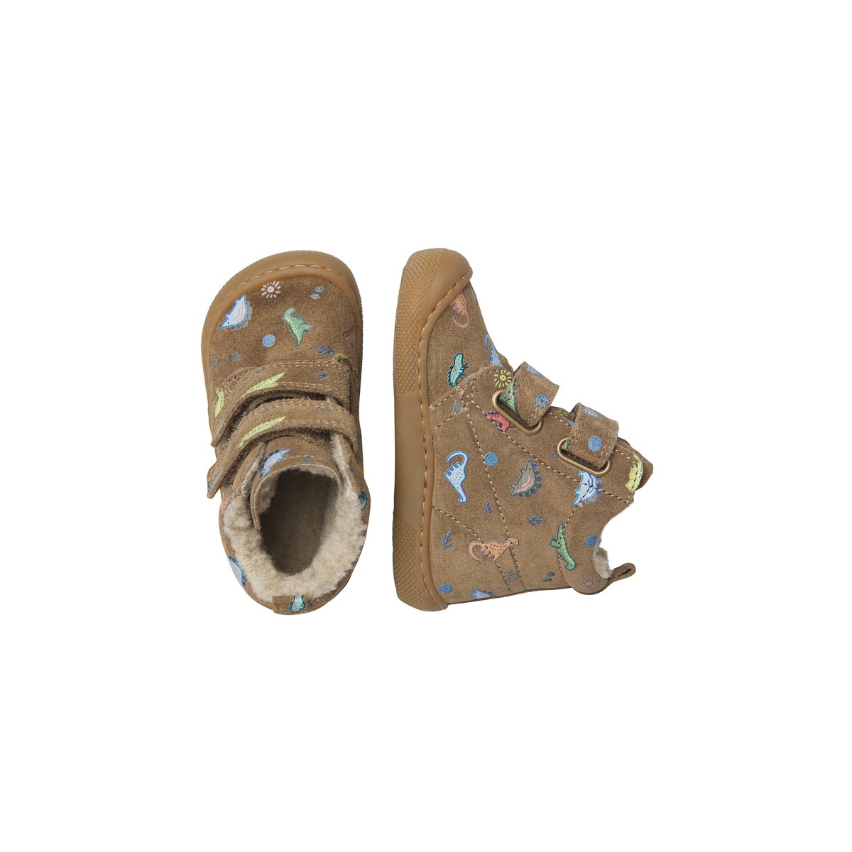 Bottes barefoot en velours BAREFOOT WIGGHI VL marron clair-multicolore, NATURINO