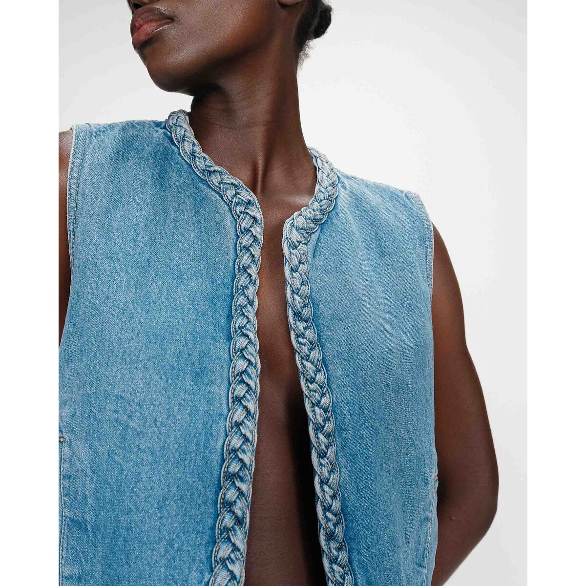 Veste sans manches en denim VERONA denim bleu, GRACE & MILA