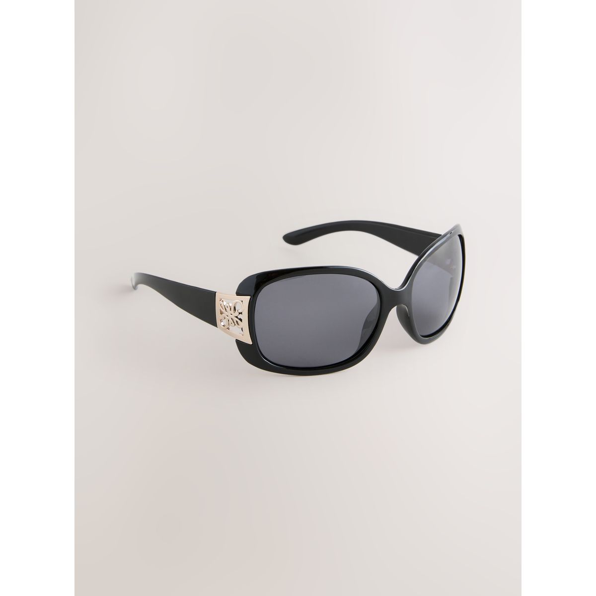 Lunettes de soleil à branches incurvées noir, NEXT