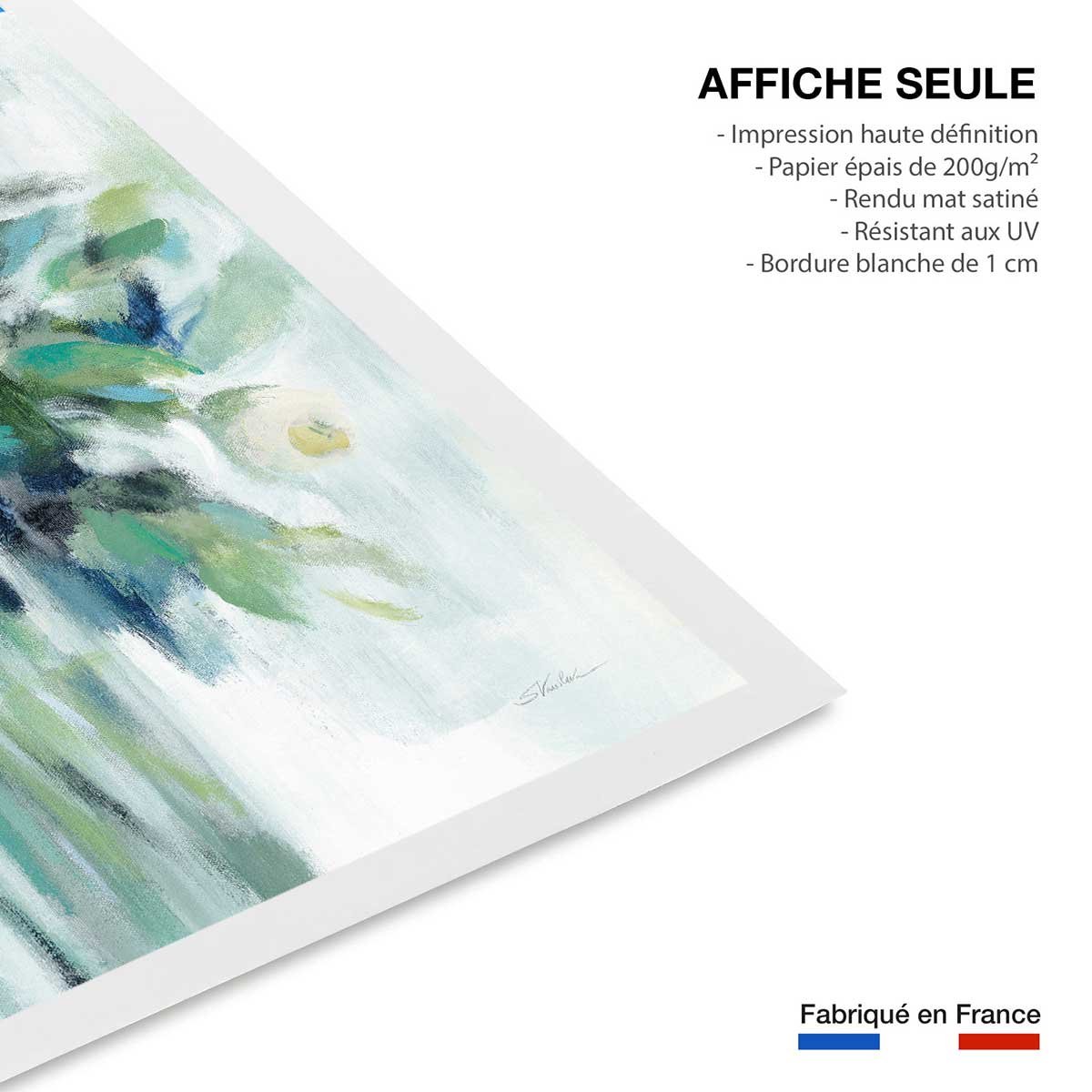 Affiche Aquarelle bouquet vert affiche seule, HEXOA