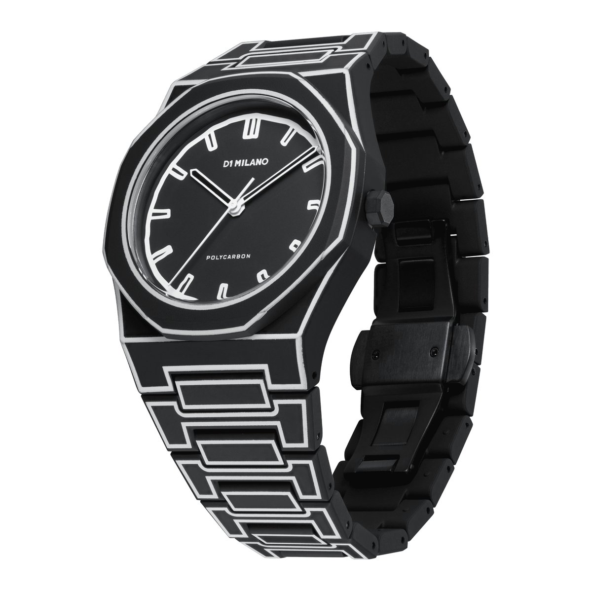 Montre Analogique  POLYCARBON noir noir noir, D1 MILANO