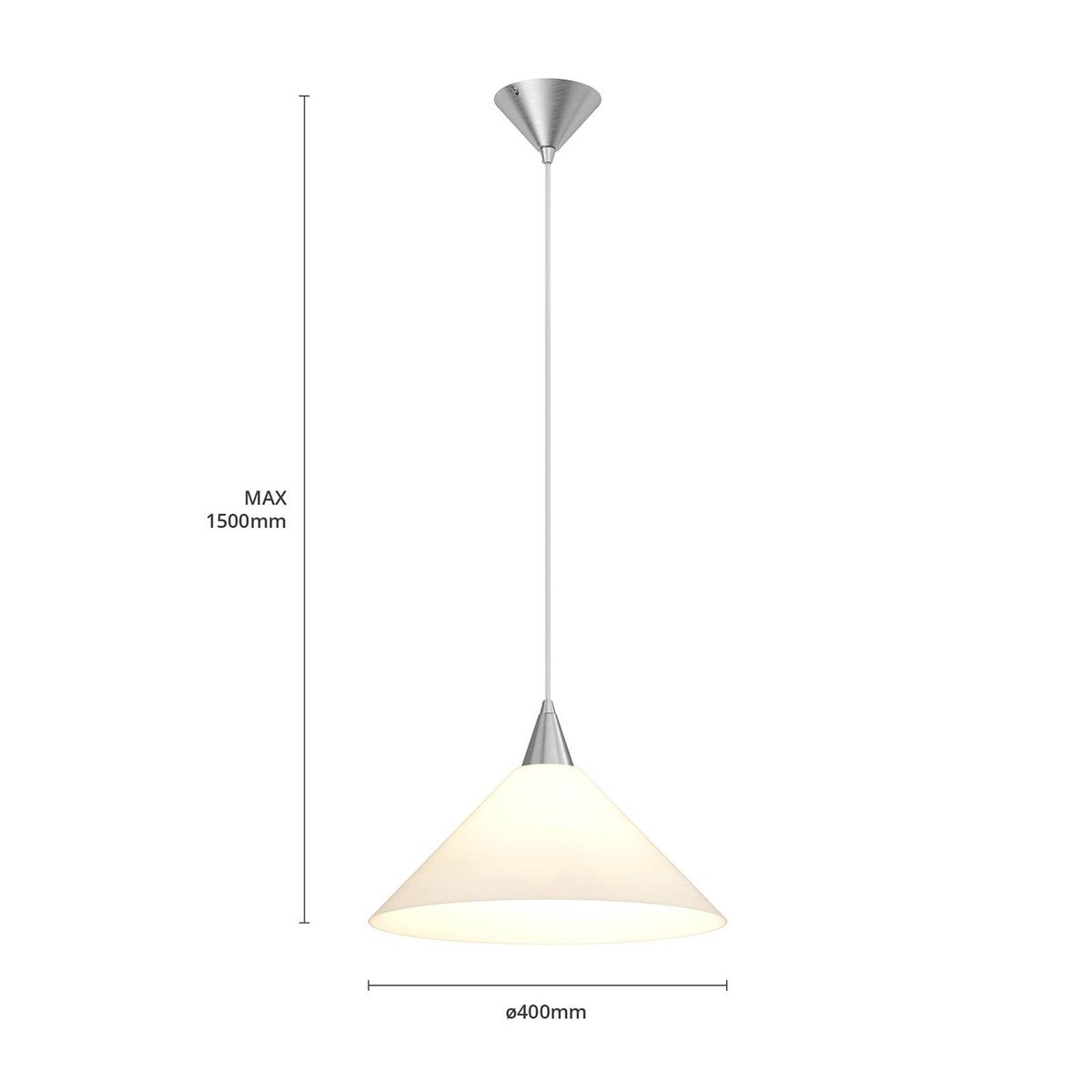 Suspension en verre moderne, Petra blanc, LINDBY