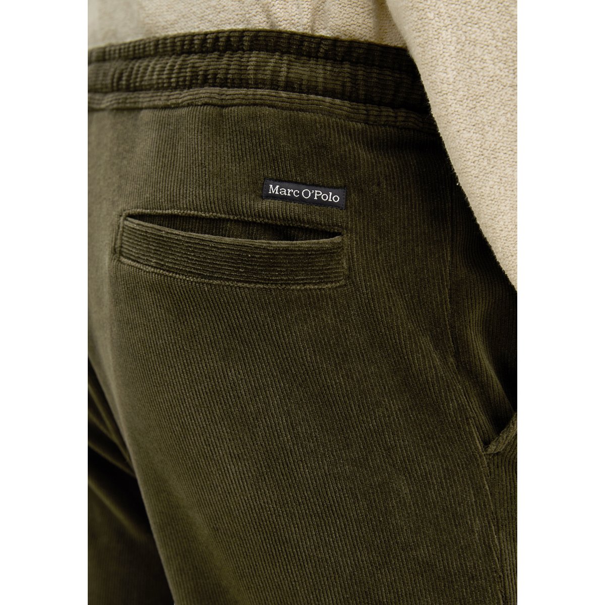 Pantalon de survêtement coupe classique en velours de coton bio marron, MARC O'POLO