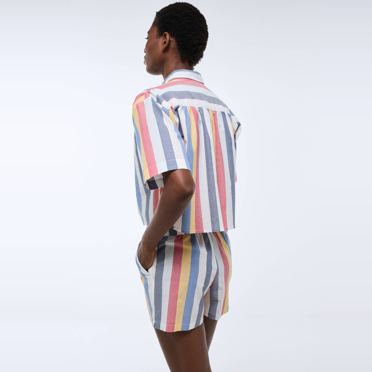 Ensemble chemise et short à rayures en coton BIO GOTS riviera, MONOPRIX