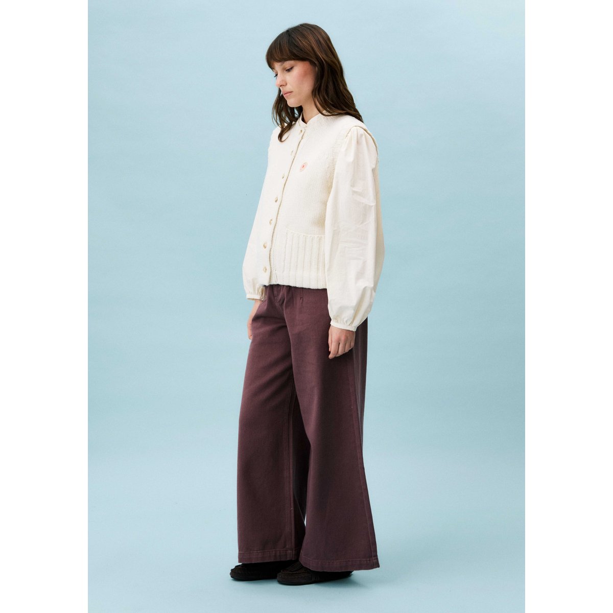 Cardigan en laine ANAPHE beige crème, FRNCH