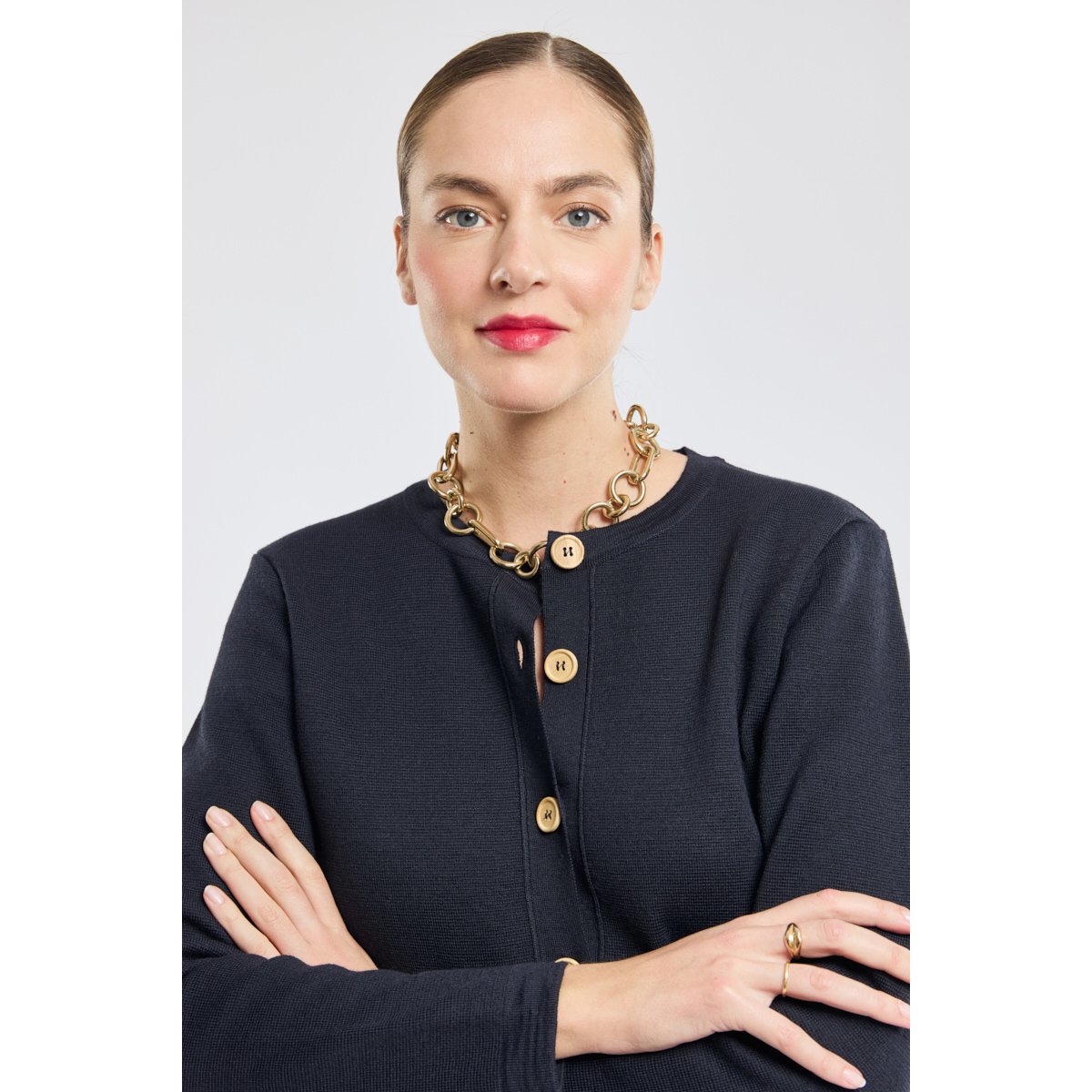 Cardigan en laine rich navy, ARMOR-LUX