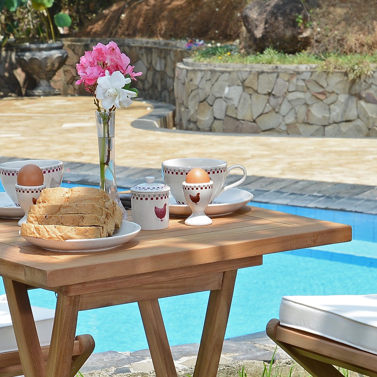 Salon de jardin en teck massif Sawu, 2 places naturel, TECK ATTITUDE