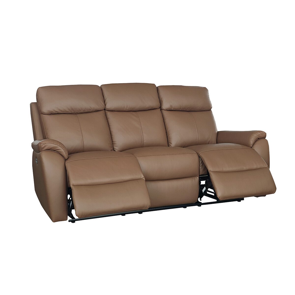 Kingsmere Power Recliner 3 Seater Leather Sofa tan, ASPIRE