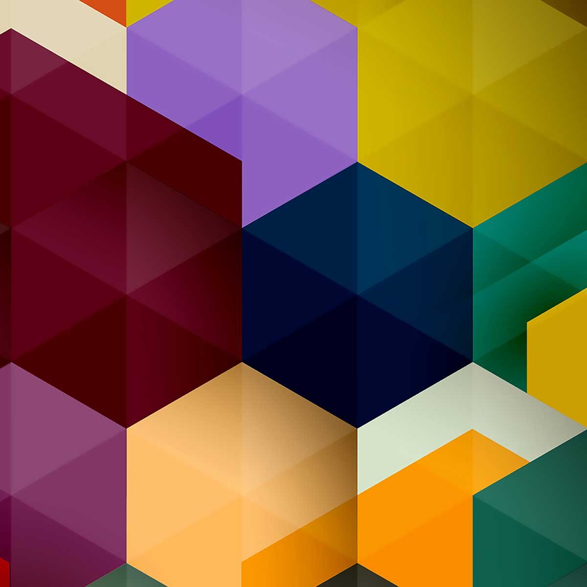 Tableau abstrait cubes tableau alu dibond, HEXOA