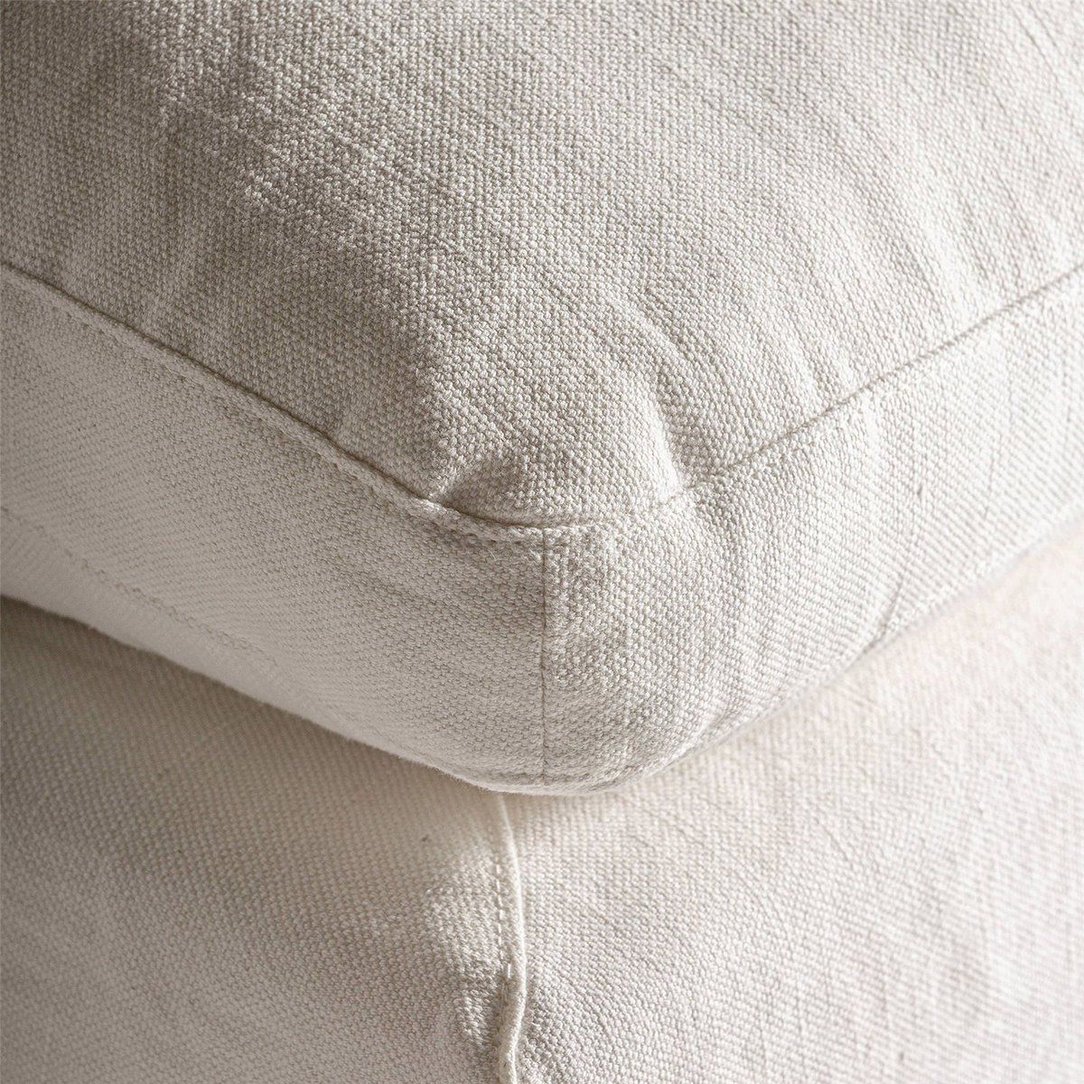 Repose-pieds modulable en lin style art déco blanc cassé textile, RECOLLECTION