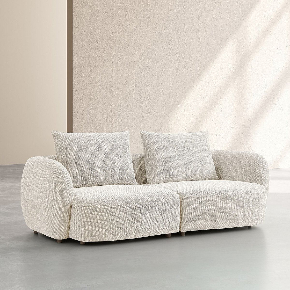 Canapé en tissu garni de plumes CAPRI beige, HABITAT