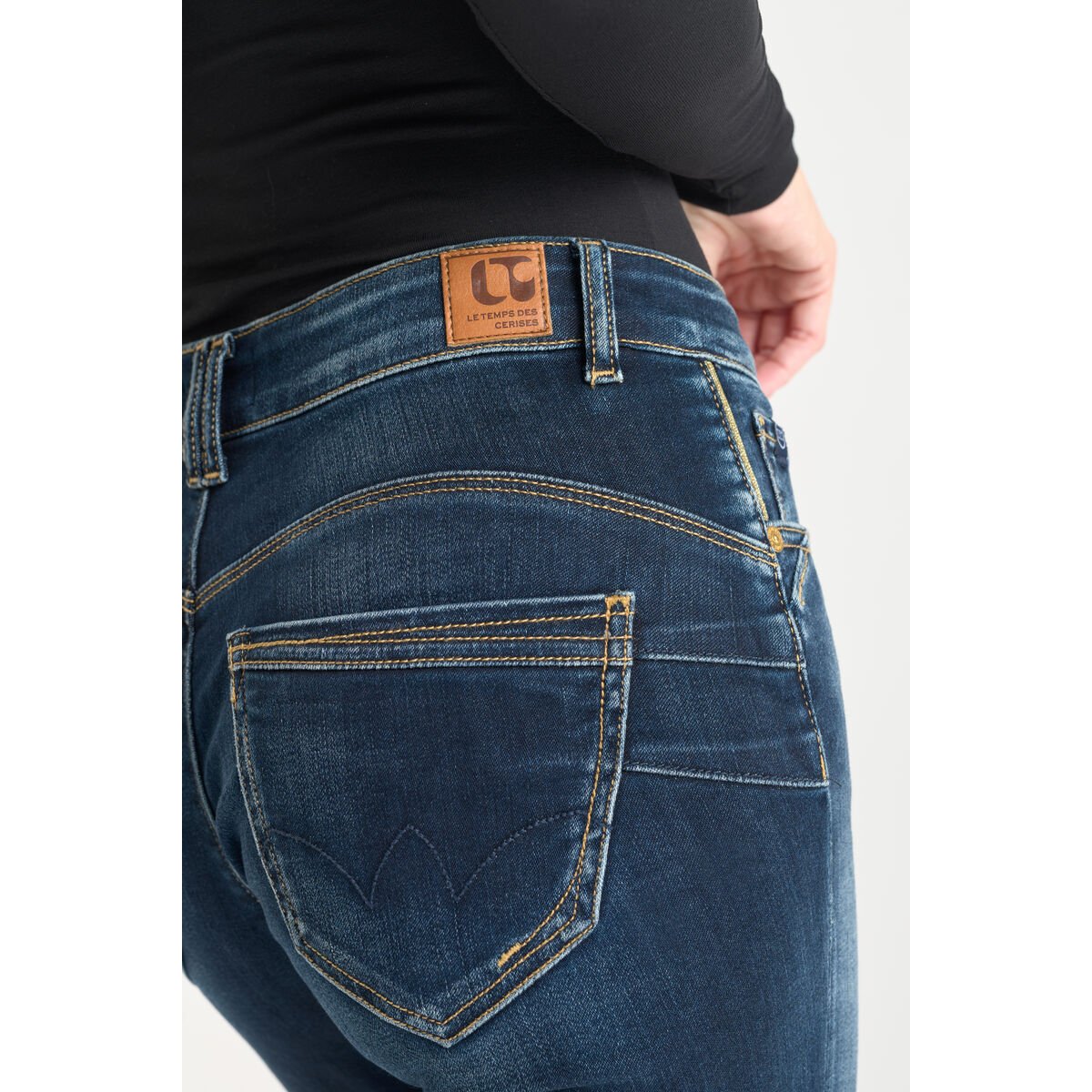Jeans push-up slim taille haute PULP, 7/8ème blue, LE TEMPS DES CERISES